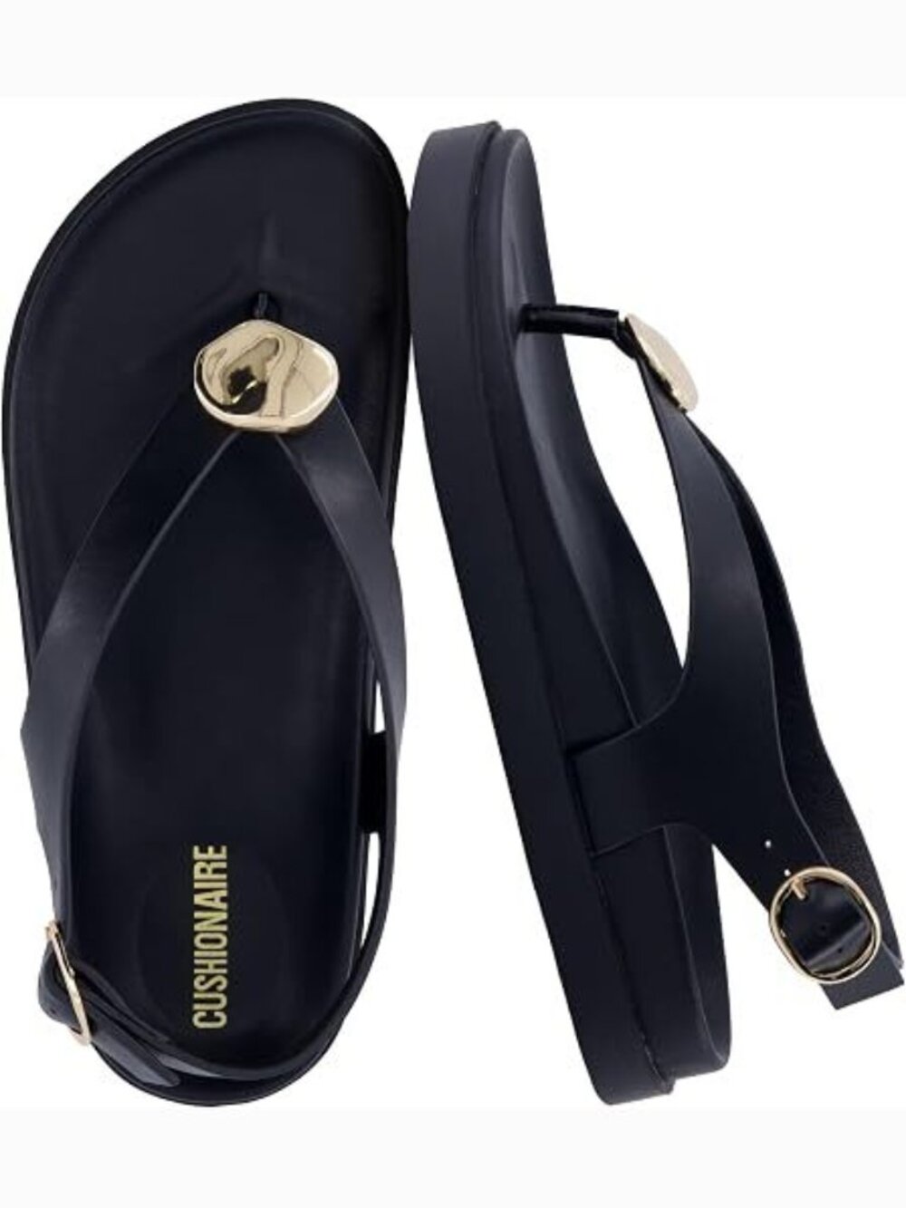 Thong Slingback Sandals with Arch Support and Cushioned Footbed